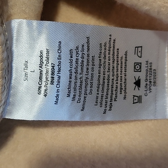 AC/DC High Voltage Metal Studded Long Sleeve Tan Sweatshirt - Size L - Picture 5 of 8